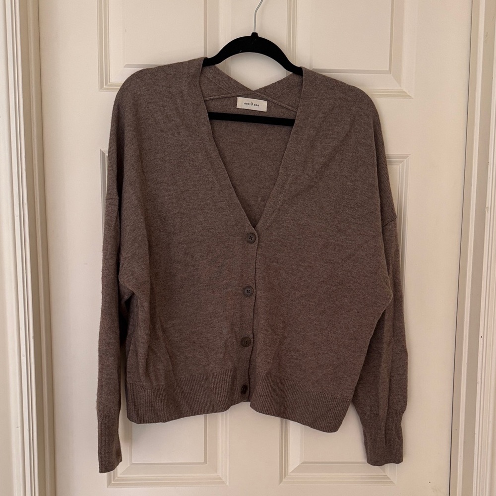 Cozy Brown V-Neck Cardigan